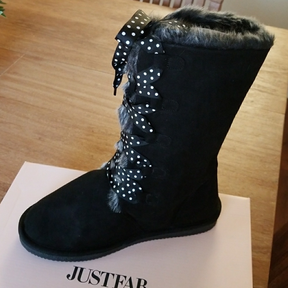 Fuzzy Black Boots